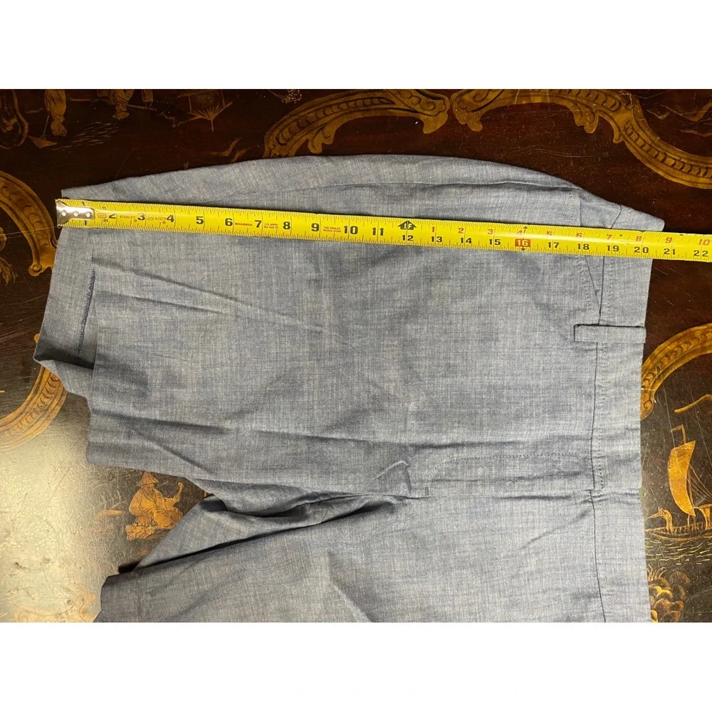 Talbots Perfect Short 9.5 Blue Chambray Cotton Shorts Preppy Coastal 16 WP NEW